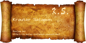 Krauter Salamon névjegykártya